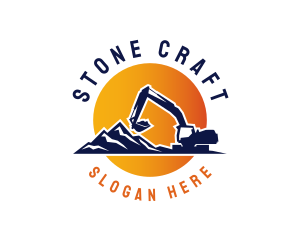 Quarry - Digger Excavation Quarry logo design