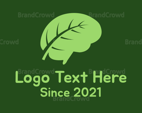 Green Brain Leaf Logo