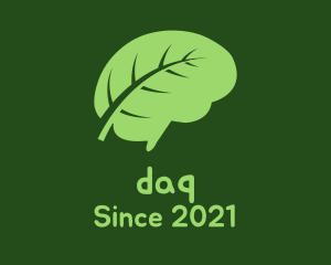 Natural - Green Brain Leaf logo design