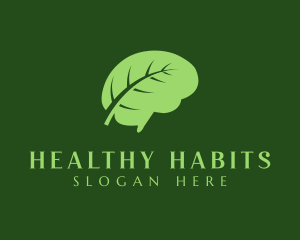 Green Brain Leaf logo design