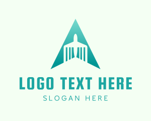 Flight - North Direction Plane Travel logo design