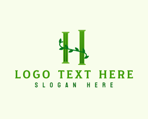 Herbal - Organic Leaf Letter H logo design