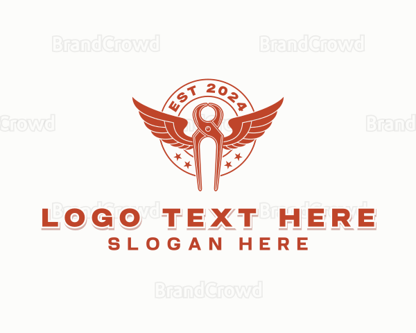 Wings Blacksmith Tong Handyman Logo