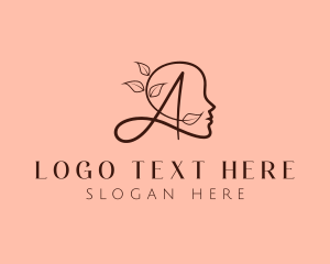 Silhouette - Leaf Cosmetics Letter A logo design