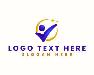 Leader - Leadership Human Check logo design