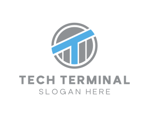 Terminal - Industrial Company Letter T logo design