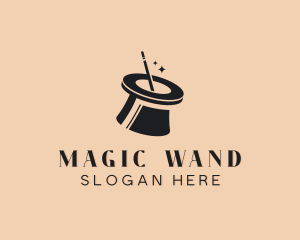 Wand - Magician Entertainment Hat logo design