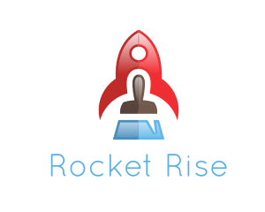 Launch - Gradient Rocket Brush logo design