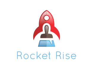 Gradient Rocket Brush logo design