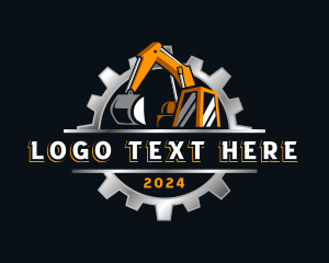 Digger - Excavator Gear Construction logo design