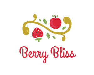Cherry Strawberry Tree logo design