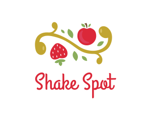 Shake - Cherry Strawberry Tree logo design