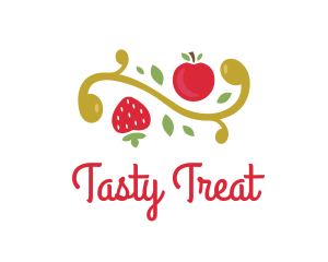 Flavor - Cherry Strawberry Tree logo design