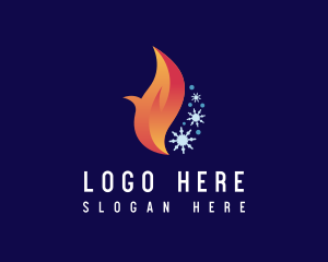 Heating - Droplet Fire Ice logo design