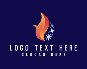 Heating System - Droplet Fire Ice logo design
