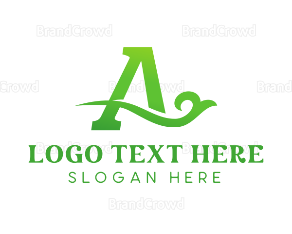 Green Eco Letter A Logo