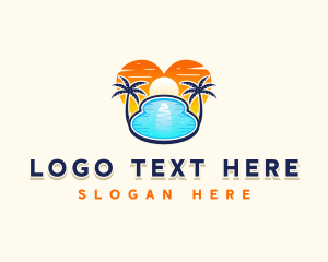 Beach Resort - Heart Beach Resort logo design