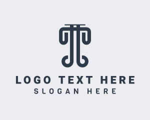 Notary - Law Pillar Structure logo design