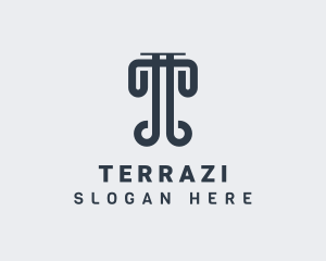 Law Pillar Structure logo design