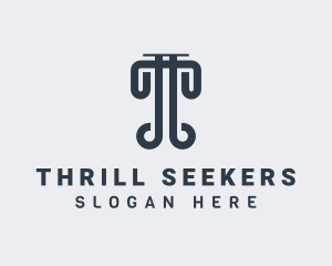 Law Pillar Structure logo design