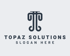 Law Pillar Structure logo design