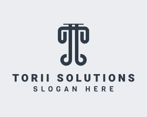 Law Pillar Structure logo design