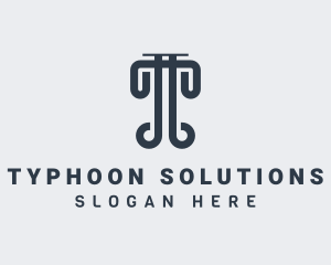 Law Pillar Structure logo design