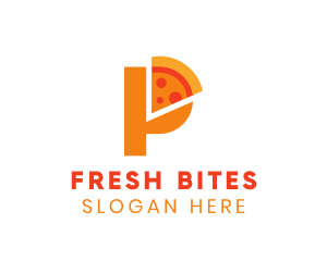 Food Chain - Modern Letter P Pizza logo design