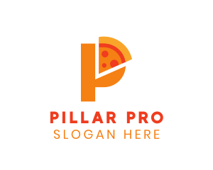 Modern Letter P Pizza logo design