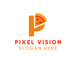 Modern Letter P Pizza logo design