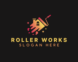 Paint Roller House Paint logo design