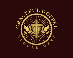 Gospel - Christian Dove Cross logo design