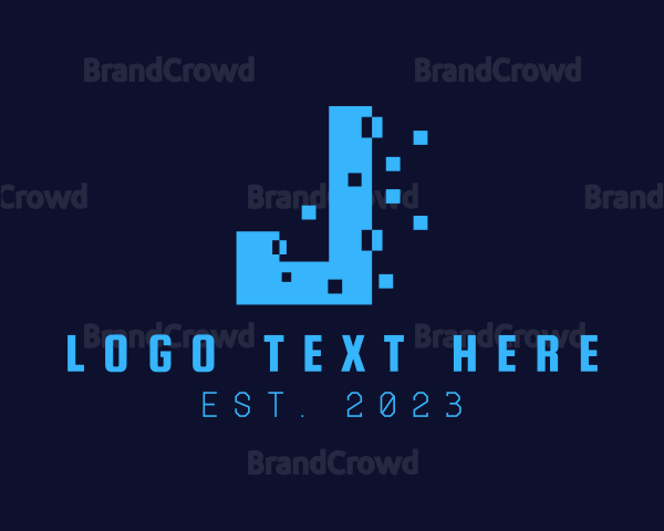 Digital Pixel Letter J Logo