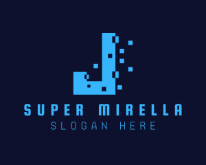 Digital Pixel Letter J Logo