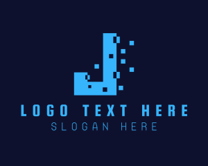 Digital Pixel Letter J Logo