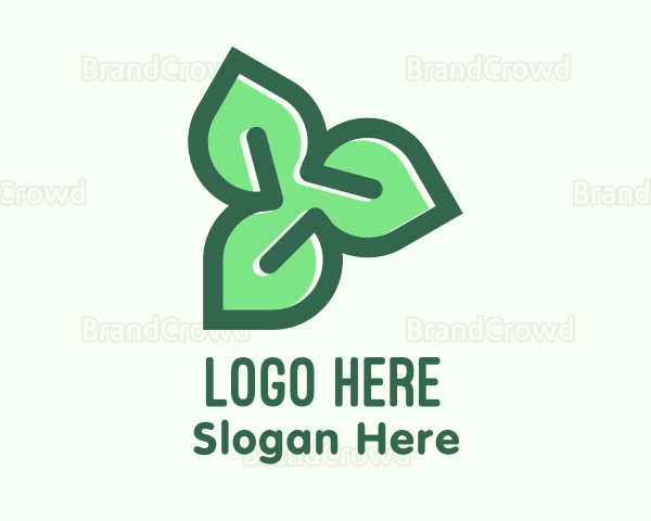 Green Organic Leaves Logo