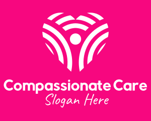 Caring - Love Heart Charity logo design