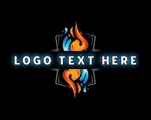 Heating - Heating Cooling HVAC logo design