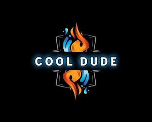 Heating Cooling HVAC logo design