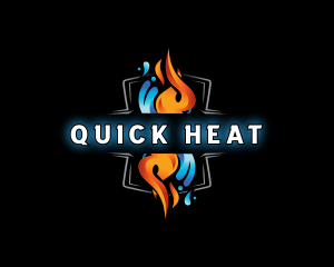 Heating Cooling HVAC logo design