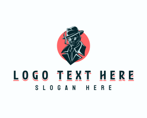 Hat - Cigarette Smoking Detective logo design