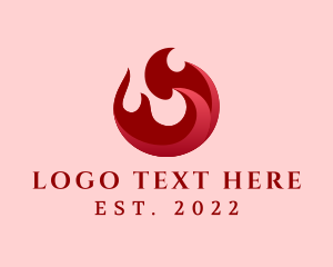 Fire Extinguisher - Burning Flame Energy logo design