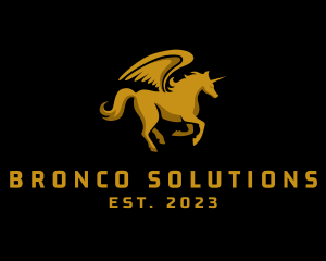 Bronco - Mythical Pegasus Creature logo design