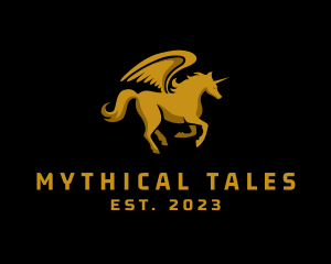 Mythical Pegasus Creature logo design