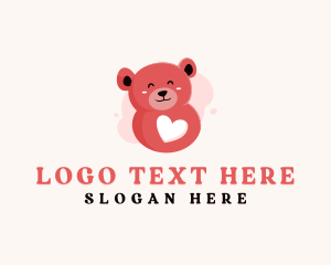 Toy Store - Heart Teddy Bear Toy logo design