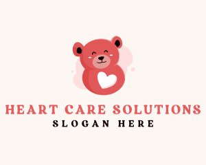 Heart Teddy Bear Toy  logo design