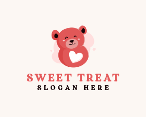 Heart Teddy Bear Toy  logo design