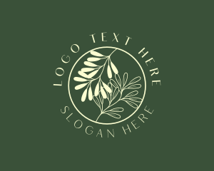 Rustic - Organic Leaf Herb logo design