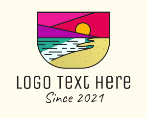 Binocular - Multicolor Beach Resort logo design