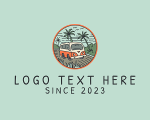 Hippie - Camper Van Holiday Trip logo design